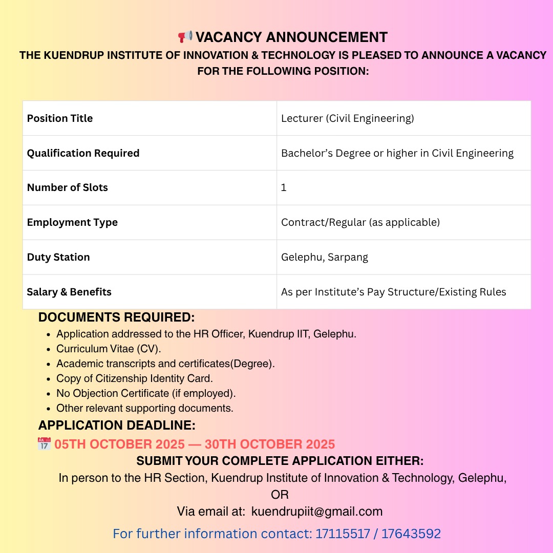 Vacancy Announcement